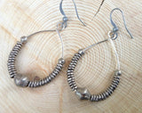Silver Hoop Earrings, Boho Earrings, Boho Silver Jewelry, Tribal Jewelry, Ethnic Earrings, Ethnic Jewelry