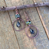 Black Drop Earrings, Black Glass Jewelry, Artsy Earrings, Czech Glass Earrings