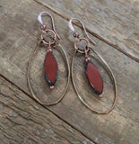 burnt orange copper hoop earrings