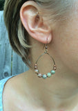 African Opal hoop earrings