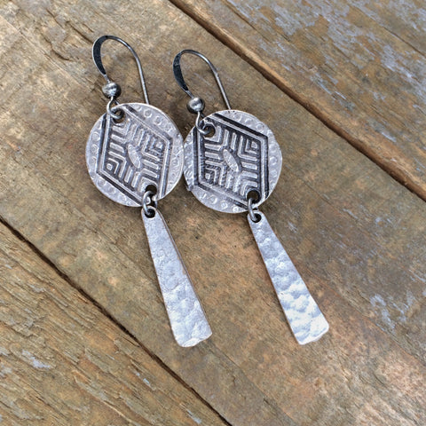 Silver Southwestern Geometric Earring