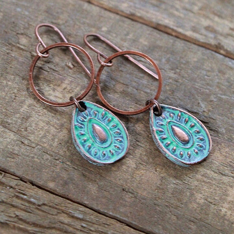 Small Patina Drop Earring