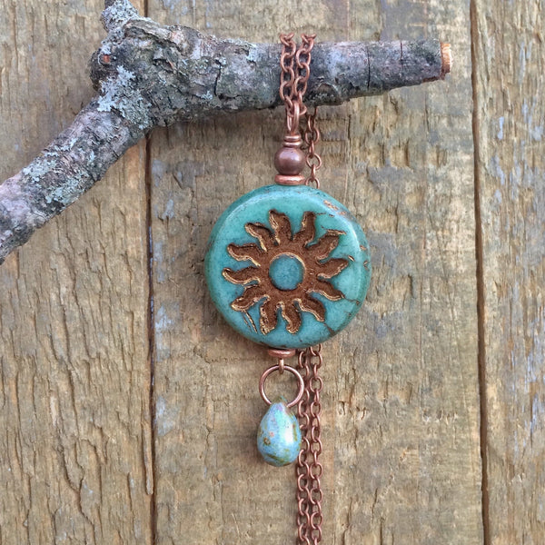 Copper Sun Celestial Necklace with Copper Chain – Rustica Jewelry