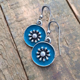 Silver Boho Colorful Dangle Earrings, Small Everyday Bohemian Jewelry