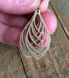 Antiqued Brass Leaf Dangle Earrings, Lightweight Dainty Brass Jewelry