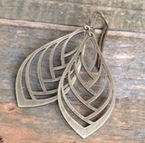 Antiqued Brass Leaf Dangle Earrings, Lightweight Dainty Brass Jewelry