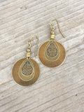 Bohemian Earrings - Dangle Boho Earrings - Brass Dangle Earrings - Boho Jewelry - Bohemian Jewelry - Ethnic Earrings - Ethnic Jewelry