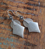 Silver Boho Dangle Earrings, Silver Geometric Jewelry, Antiqued Silver Jewelry, Southwestern Inspired Jewelry