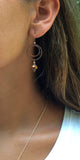 Burnt Orange Earrings, Burnt Orange Jewelry, Copper Dangle Earrings, Orange Hoop Earrings