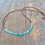 Minimalist Turquoise Necklace, Turquoise Layering Necklace, Turquoise Choker, Boho Bead Jewelry, Arizona Turquoise Bead Necklace