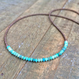 Minimalist Turquoise Necklace, Turquoise Layering Necklace, Turquoise Choker, Boho Bead Jewelry, Arizona Turquoise Bead Necklace