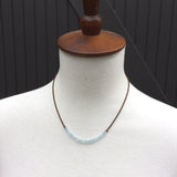 Tiny Aquamarine Necklace, Dainty Aquamarine Jewelry, Birthstone Aquamarine Choker, Beaded Necklace, 19th Anniversary Gift, Beaded Choker