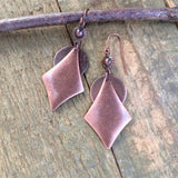 Copper Boho Dangle Earrings, Copper Geometric Jewelry, Antiqued Copper Jewelry, Southwestern Inspired Jewelry, Bohemian Copper Earrings