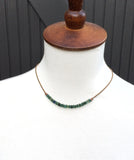 Blue Green Roman Glass Beaded Necklace with Copper Accents