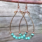 turquoise copper earrings