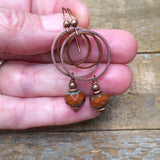 Burnt Orange Earrings, Burnt Orange Jewelry, Orange Hoop Earrings