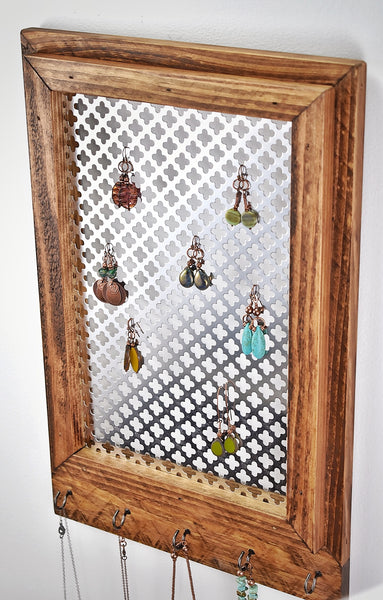 Wall Mounted Jewelry Organizer, Wall hanging Earring Organizer, Moroccan Mesh Jewelry Rack, Jewelry Holder, Jewelry Display, Home Decor