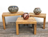 wood product displays table risers wooden plant stand memorabilia pedestal