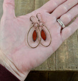 burnt orange copper hoop earrings