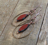 burnt orange copper hoop earrings