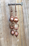 Bohemian Ethnic Copper Dangle Earrings