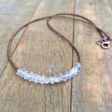 Herkimer Diamond Necklace, Ethical Diamond Necklace with Copper Accents