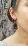 Red Teardrop Copper Hoop Earrings