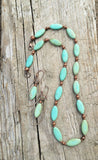 Green Turquoise Necklace, Southwestern Inspired Turquoise Necklace with Copper Accents
