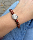 Red Stone and Silver Bracelet, Southwestern Red Jewelry