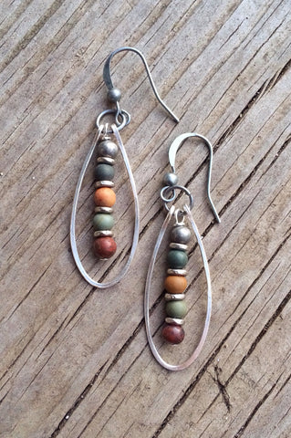 colorful stone earrings