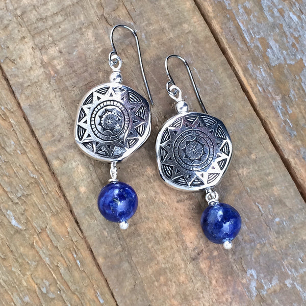 Lapis and Silver Southwestern Earring