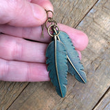 Patina Brass Feather Earring