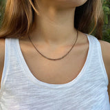 Smoky Quartz Beaded Necklace, Chakra Jewelry, Beaded Layering Necklace