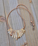 Natural stone necklace, Bib necklace, copper jewelry, southwestern jewelry, copper necklace, statement necklace