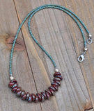 Red necklace, boho jewelry, boho necklace, unique jewelry, Czech glass jewelry