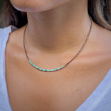 Minimalist Arizona Turquoise Bead Necklace with Copper Accents