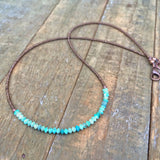 Minimalist Arizona Turquoise Bead Necklace with Copper Accents
